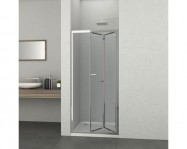 Usa dus plianta Sanotechnik Elite FD80, 80x195 cm, sticla clara tratata easy-clean, profil crom